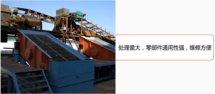 圓振動篩處理量大，零部件通用性強，維修方便。