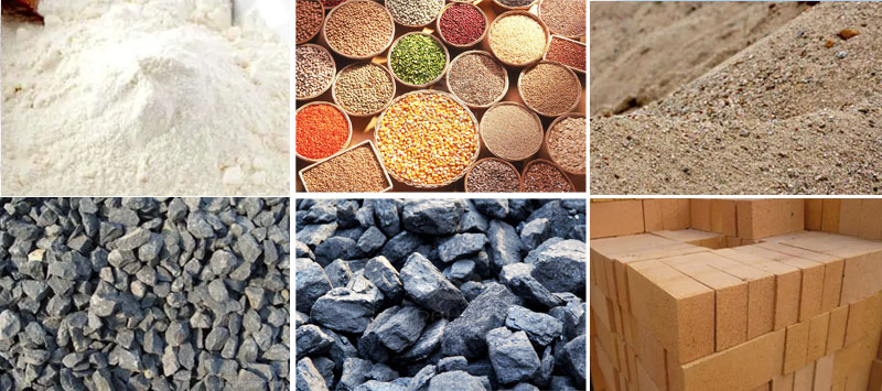 風冷式直線振動篩可篩分物料有：耐火材料，糧食，沙土，石子等。